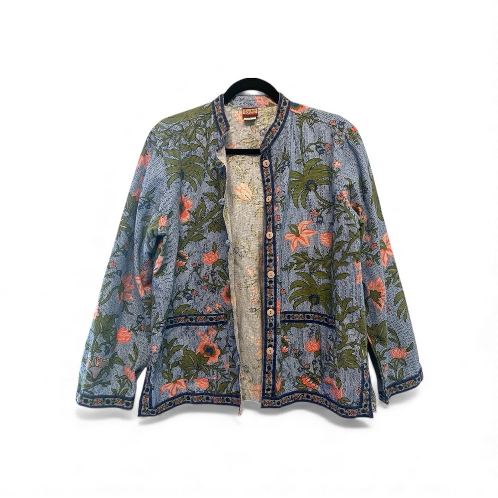 Tudor Court Floral Embroidered Cloth Jacket Size Medium